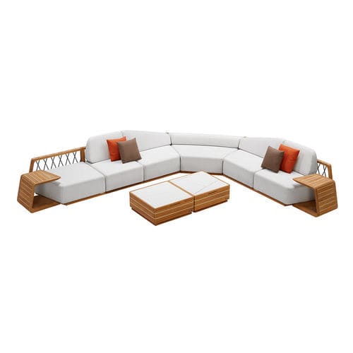 Modernes Lounge-Gartenmöbel - ARMONIA - Higold - Sunbrella® / Teakholz / für Privatgebrauch