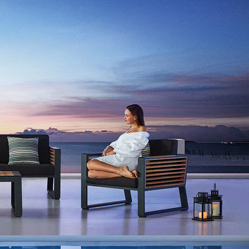 Moderner Sessel - NEW YORK - Higold - Sunbrella® / Teakholz / Aluminium