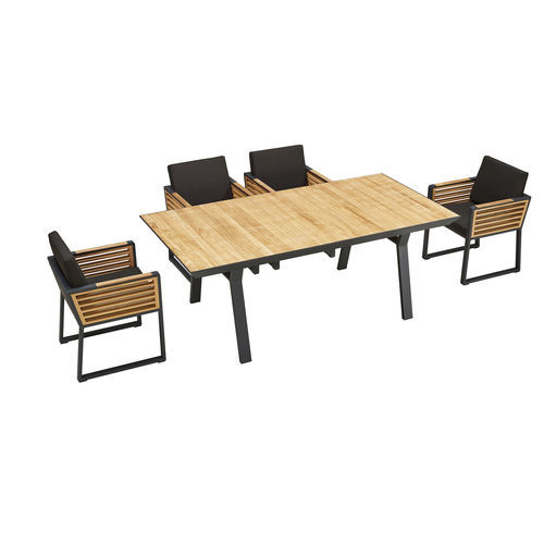 Moderne Tisch- und Stuhlkombination - NEW YORK - Higold - für Außenbereich / Teakholz / Aluminium