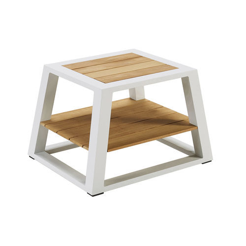 Moderner Beistelltisch - YORK - Higold - Teakholz / Gestell aus Aluminium / rechteckig