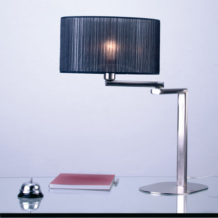 Tischlampe - HOTEL S - Luxcambra - Nickel / Stoff / modern