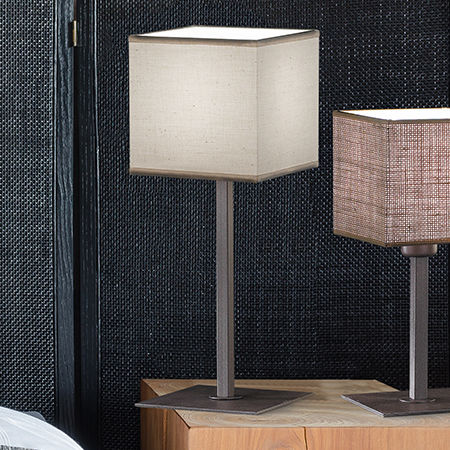 Tischlampe - KENIA S - Luxcambra - Baumwolle / modern / mit Kabel