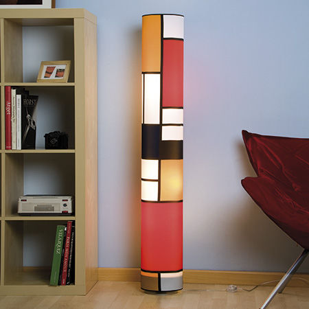Moderne Leuchtsäule - TUB ART P - Luxcambra - Seide / Baumwolle / fluoreszierend