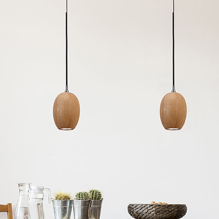 Hängelampe - CRETA - Luxcambra - Holz / modern / mit Kabel