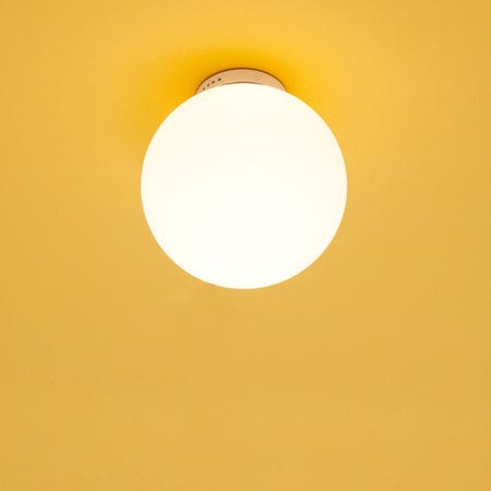 Moderne Deckenleuchte - MOON 1 PL - Luxcambra - rund / Nickel / Opal