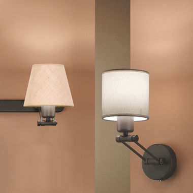 Moderne Wandleuchte - AGRIPINA A - Luxcambra - für den Innenraum / Nickel / Baumwolle