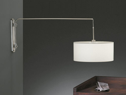 Moderne Wandleuchte - ARCO A - Luxcambra - für den Innenraum / Nickel / Baumwolle