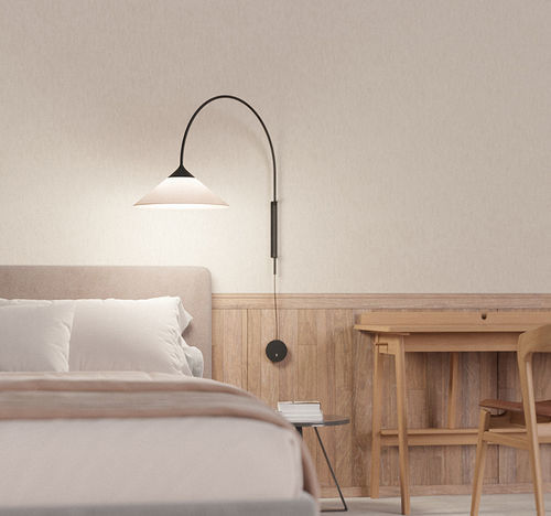 Moderne Wandleuchte - CIM A ARCO - Luxcambra - für den Innenraum / Baumwolle / konisch