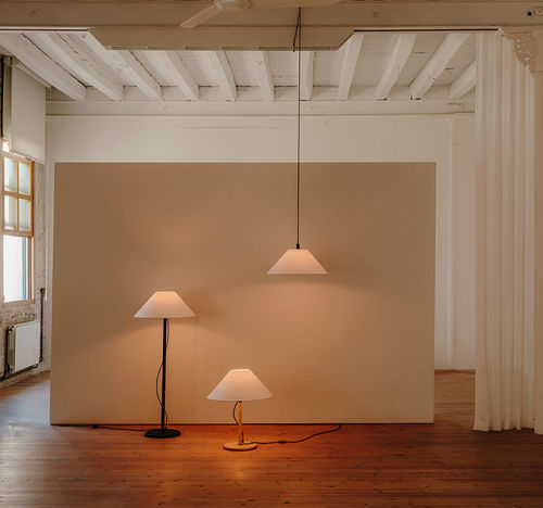 Hängelampe - CLASICA C - Luxcambra - Pergamentpapier / Holz / Baumwolle