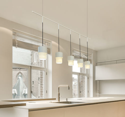 Moderner Kronleuchter - KAN C LINEAL - Luxcambra - aus lackiertem Metall / Stoff / Baumwolle