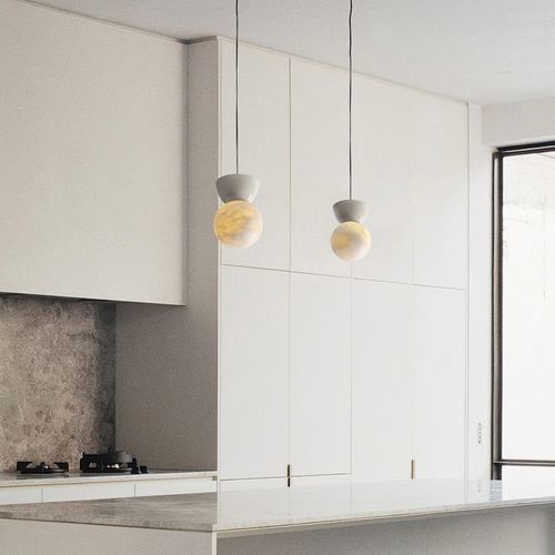 Hängelampe - ABISAL C - Luxcambra - emaillierte Keramik / Opal / Keramik