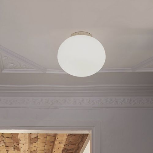 Moderne Deckenleuchte - MOON 2 PL - Luxcambra - rund / sphärisch / Nickel