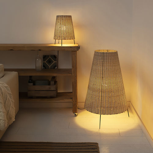 Bodenlampe - CADAQUES P - Luxcambra - bodenstehend / Korbweide / PVC