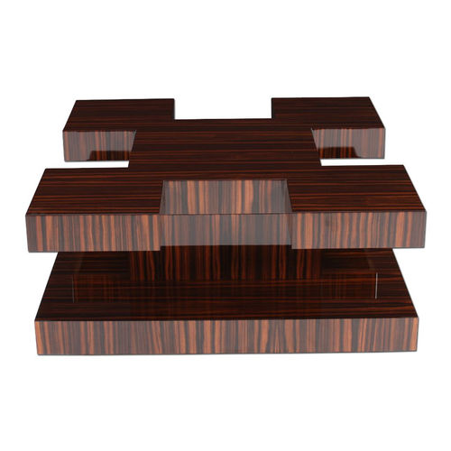 Couchtisch / Art Deco - CT010 - Cygal Art Deco GmbH & Co. KG - Macassar-Ebenholz / glänzend lackiertes Holz / Gestell aus Macassar-Ebenholz