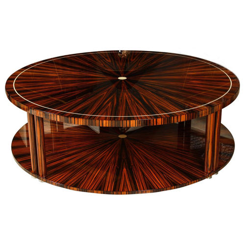 Couchtisch / Art Deco - CT015 - Cygal Art Deco GmbH & Co. KG - Macassar-Ebenholz / glänzend lackiertes Holz / Gestell aus Messing