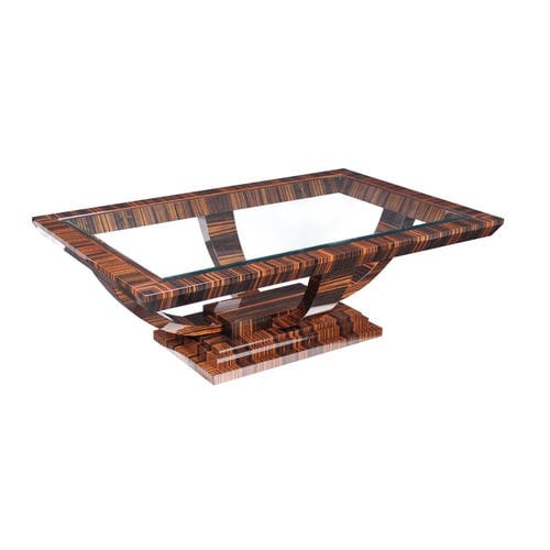 Couchtisch / Art Deco - CT032 - Cygal Art Deco GmbH & Co. KG - Glas / Macassar-Ebenholz / Gestell aus Macassar-Ebenholz