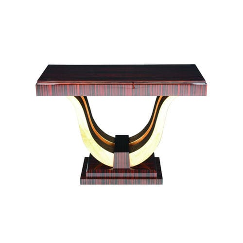 Konsolentisch / Art Deco - KS002 - Cygal Art Deco GmbH & Co. KG - glänzend lackiertes Holz / Macassar-Ebenholz / Gestell aus vergoldetem Metall