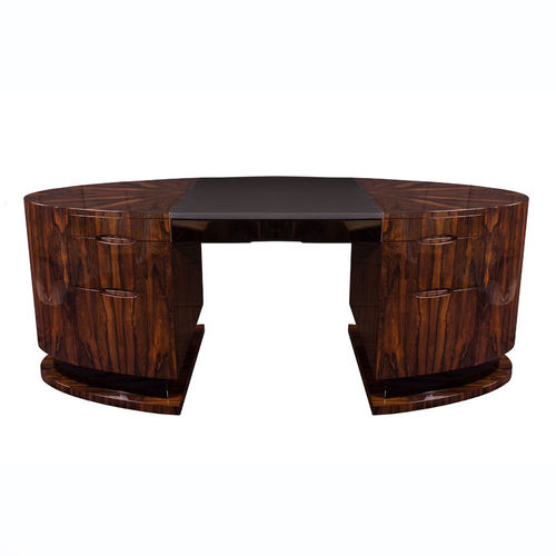 Bodenstehender Schreibtisch - ZD001 - Cygal Art Deco GmbH & Co. KG - für 2 Personen / Art Deco / Ziricote