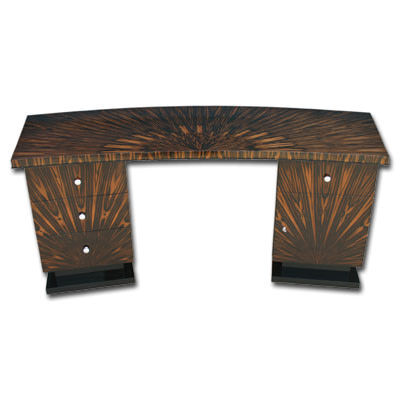 Bodenstehender Schreibtisch - D006 - Cygal Art Deco GmbH & Co. KG - für 2 Personen / Art Deco / Macassar-Ebenholz