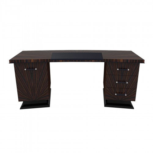 Bodenstehender Schreibtisch - D009 - Cygal Art Deco GmbH & Co. KG - für 2 Personen / Art Deco / Macassar-Ebenholz