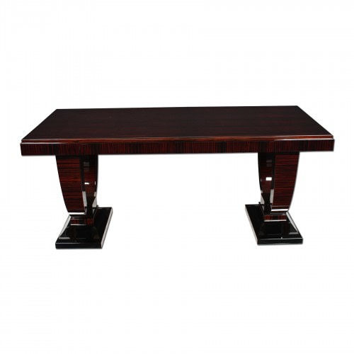 Bodenstehender Schreibtisch - D025 - Cygal Art Deco GmbH & Co. KG - Art Deco / Macassar-Ebenholz / glänzend lackiertes Holz