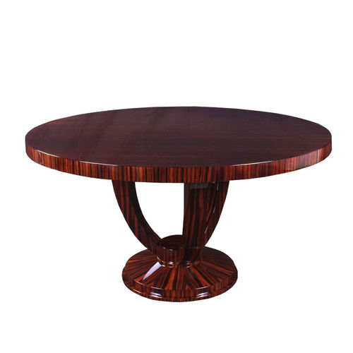 Esstisch / Art Deco - T002 - Cygal Art Deco GmbH & Co. KG - Macassar-Ebenholz / Gestell aus Macassar-Ebenholz / rund