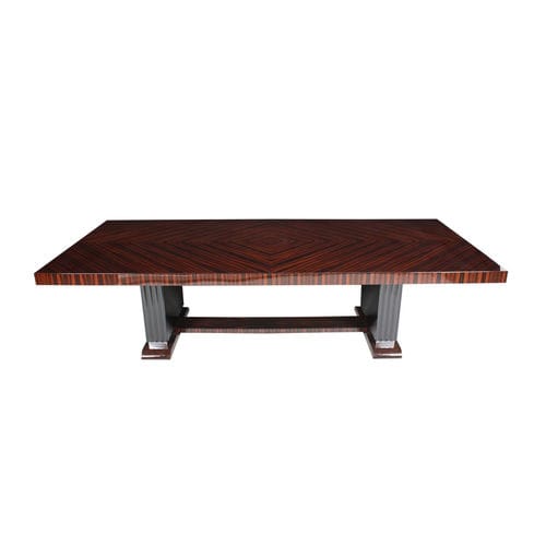 Esstisch / Art Deco - T012 - Cygal Art Deco GmbH & Co. KG - Macassar-Ebenholz / glänzend lackiertes Holz / Gestell aus lackiertem Holz