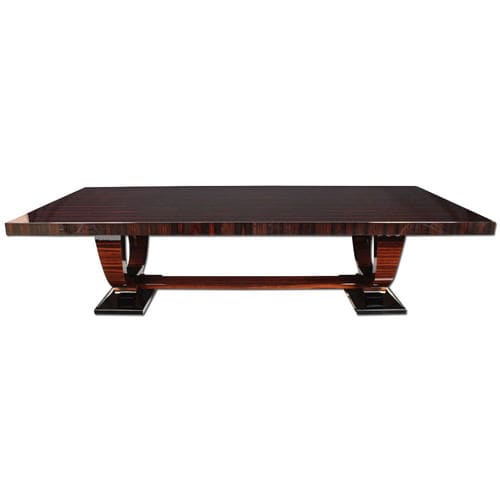 Esstisch / Art Deco - T021 - Cygal Art Deco GmbH & Co. KG - Macassar-Ebenholz / glänzend lackiertes Holz / Gestell aus Macassar-Ebenholz