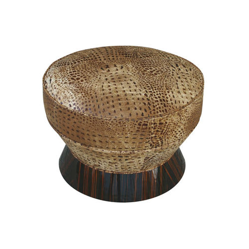 Sitzkissen / Art Deco - S002 - Cygal Art Deco GmbH & Co. KG - Leder / Macassar-Ebenholz / rund