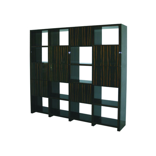 Wandmontiertes Regal - SA057 - Cygal Art Deco GmbH & Co. KG - Art Deco / hochglanzlackiertes Holz / Macassar-Ebenholz