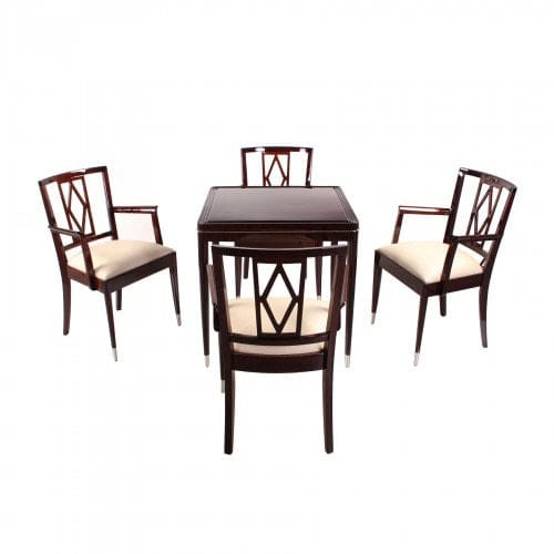 Pokertisch / Art Deco - STA001 - Cygal Art Deco GmbH & Co. KG - für Privatgebrauch / Leder / Mahagoni