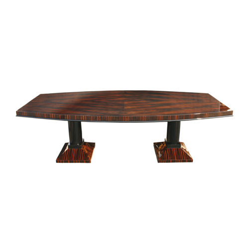 Tisch / Art Deco - T003 - Cygal Art Deco GmbH & Co. KG - Macassar-Ebenholz / glänzend lackiertes Holz / Gestell aus lackiertem Holz