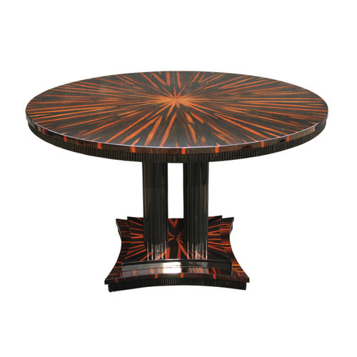 Esstisch / Art Deco - T008 - Cygal Art Deco GmbH & Co. KG - Holzfurnier / Macassar-Ebenholz / glänzend lackiertes Holz