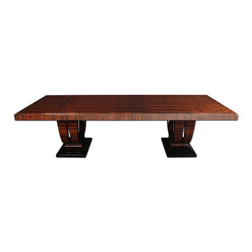Besprechungstisch / Art Deco - T044 - Cygal Art Deco GmbH & Co. KG - glänzend lackiertes Holz / Macassar-Ebenholz / Gestell aus Macassar-Ebenholz