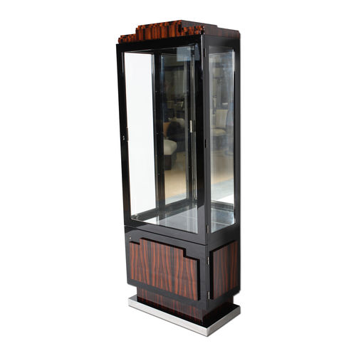 Vitrine / Art Deco - V001 - Cygal Art Deco GmbH & Co. KG - Glas / hochglanzlackiertes Holz / Macassar-Ebenholz