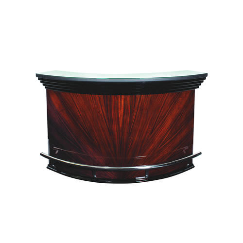 Gebogene Empfangstheke - B002 - Cygal Art Deco GmbH & Co. KG - Palisander / Glas / Edelstahl