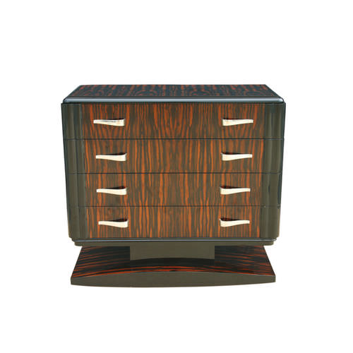 Kommode / Art Deco - K005 - Cygal Art Deco GmbH & Co. KG - glänzend lackiertes Holz / Macassar-Ebenholz / rechteckig
