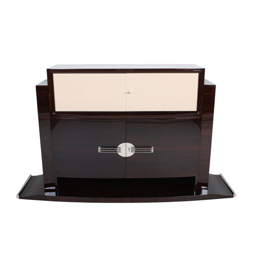 Sideboard / Art Deco - SB024 - Cygal Art Deco GmbH & Co. KG - Rosenholz / Edelstahl / Leder