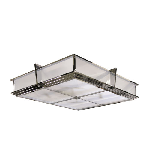 Deckenleuchte / Art Deco - L001 - SKY I - Cygal Art Deco GmbH & Co. KG - quadratisch / Milchglas / Messing