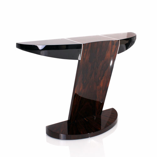 Konsolentisch / Art Deco - ZKS001 - Cygal Art Deco GmbH & Co. KG - glänzend lackiertes Holz / Ziricote / Edelstahl