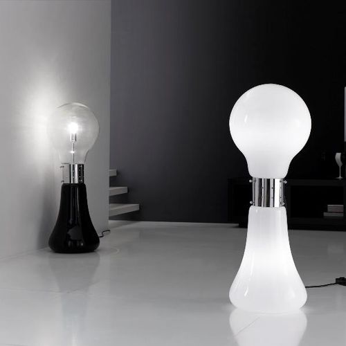 Bodenlampe - DINA - selène illuminazione - Kupfer / Chrom / geblasenes Glas