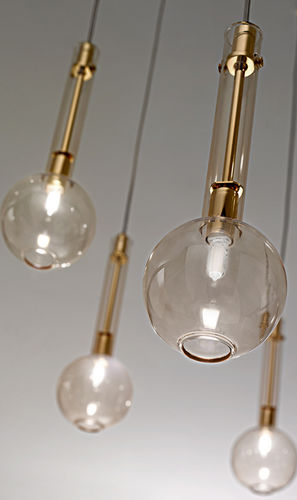 Hängeleuchte - AMPOLLA - selène illuminazione - Messing / Glas / modern
