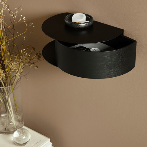 Wandmontiertes Regal - WALLIE - WOUD - modern / Eiche / Metall
