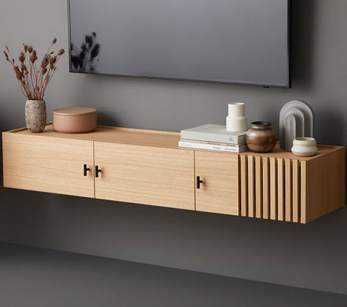 Wandmontiertes Sideboard - ARRAY  - WOUD - modern / Holz / schwarz