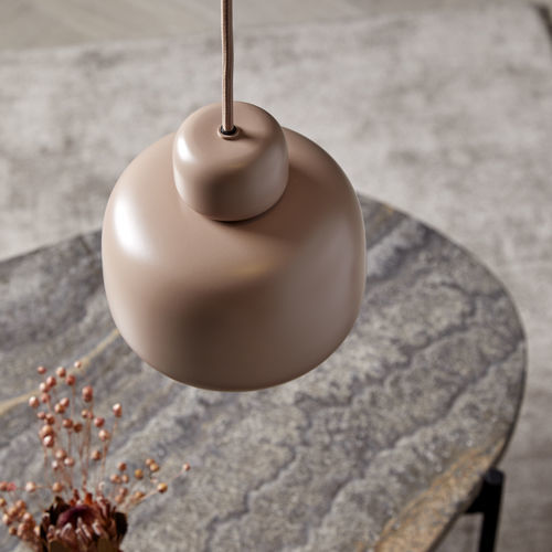 Hängelampe - STONE - WOUD - aus lackiertem Metall / Stoff / modern