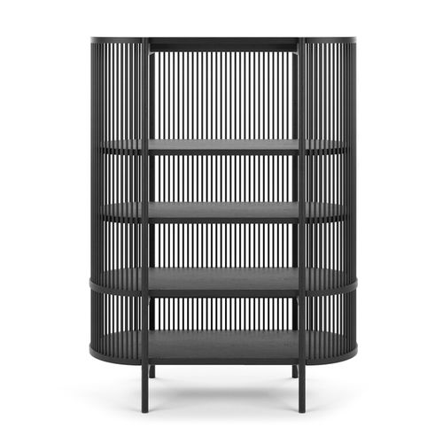 Moderner Vitrinenschrank - BASTONE - Poiat | Furniture - freistehend / Eiche / Massivholz