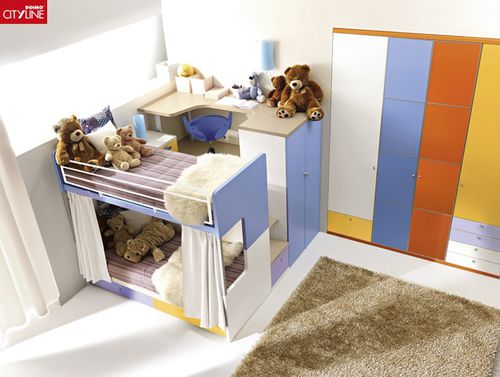 Etagenbett - COMPOSIZIONE 908 - TANA DEL LUPO - Doimo City Line - Einpersonen / modern / mit Stauraum