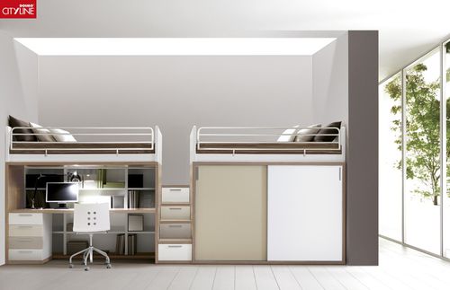 Hochbett - COMPOSIZIONE 309 - Doimo City Line - Einpersonen / modern / mit Schreibtisch