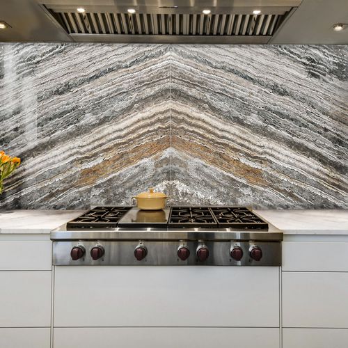 Marmor-Steinplatte - SILVER TRAVERTINE - MOSCHOU SA Marmi Graniti - für Fußboden / wandmontiert / poliert