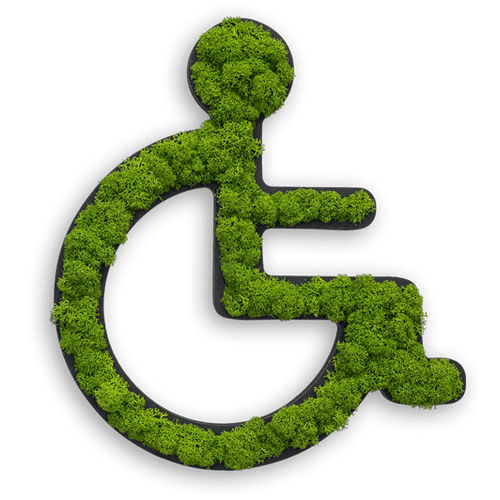 Pflanzrahmen / Polster Moos - WHEELCHAIR - FlowerArt GmbH - natürlich / für den Innenraum / Piktogramm